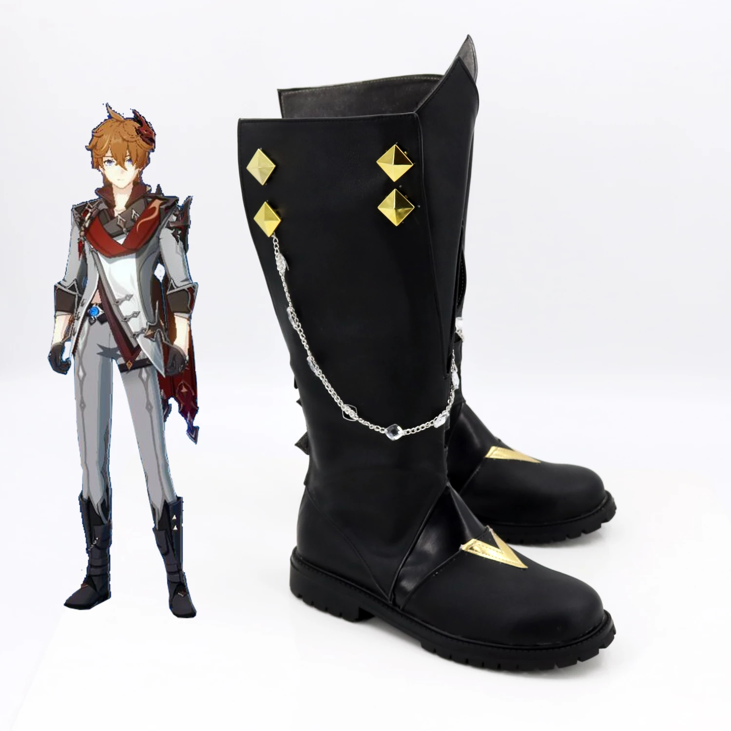 Genshin Impact Tartaglia Cosplay Boots - Image 3