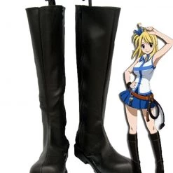 Fairy Tail Lucy Heartfilia Black Cosplay Boots