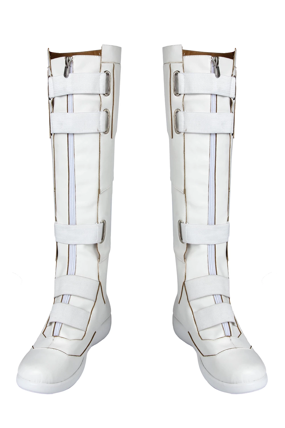 2020 Movie Black Widow Natasha Romanoff White Jumpsuit Cosplay Boots - Image 3