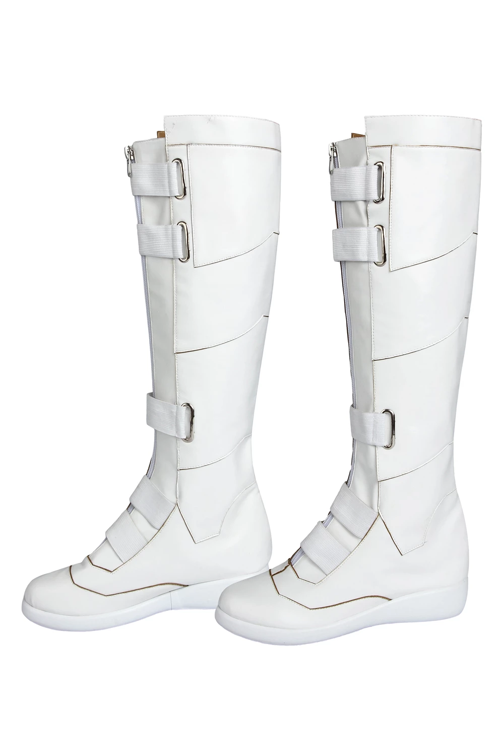 2020 Movie Black Widow Natasha Romanoff White Jumpsuit Cosplay Boots - Image 4