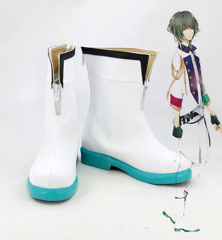 Tsukiuta. The Animation Rui Minaduki White Cosplay Boots - Image 4