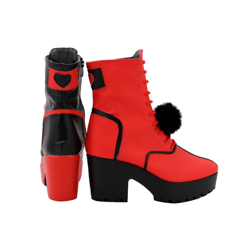 Harley Quinn Red Black And White Statue Cosplay Shoes - Image 4