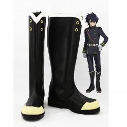 Seraph Of The End: Vampire Reign (Owari No Serafu) Yuichiro Hyakuya Black Bosplay Boots