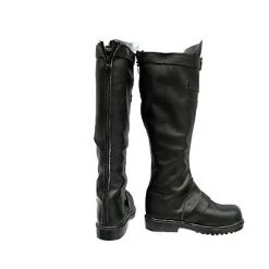 07-Ghost Mikage Celestin Black Faux Leather Cosplay Boots