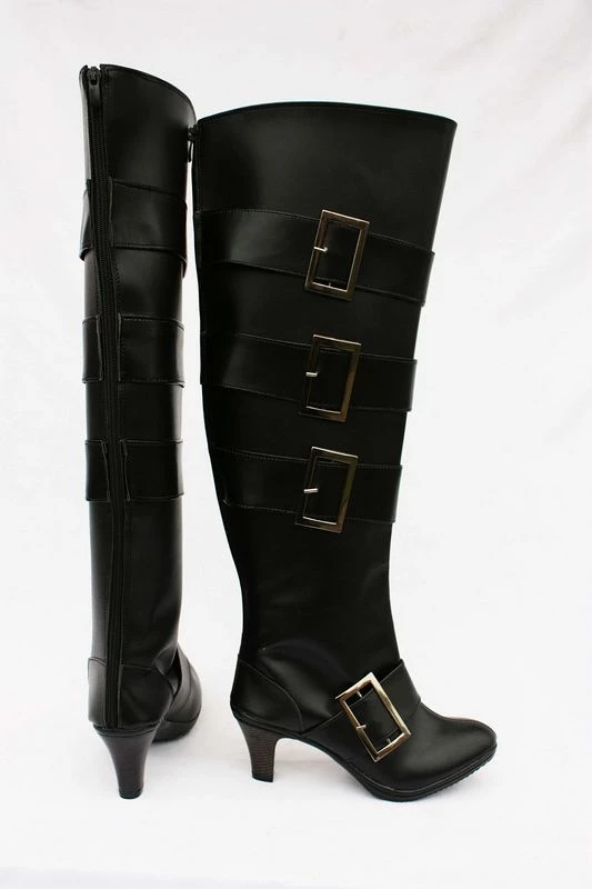 Black Butler Kuroshitsuji UnderTaker Imitation Leather Cosplay Boots - Image 2
