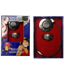 One Piece E Portgas D. Ace Alloy Anime Ring Necklace Set