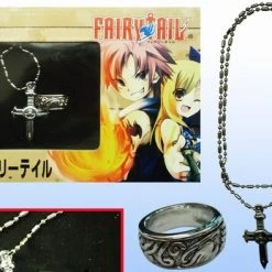 Fairy Tail Alloy Cosplay Necklace Ring Set