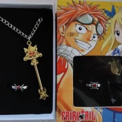 Fairy Tail Anime Necklace Ring Set