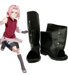 Naruto Haruno Sakura Imitation Leather Cosplay Boots