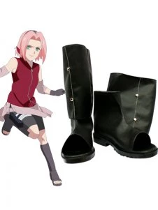 Naruto Haruno Sakura Imitation Leather Cosplay Boots
