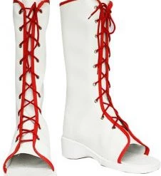 White Naruto Haruno Sakura Imitated Leather Rubber Cosplay Boots