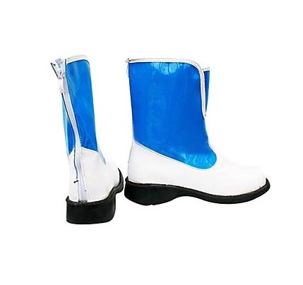 Final Fantasy X-2 Rikku Blue Faux Leather Cosplay Boots - Image 2