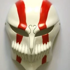 Red Bleach Ichigo Vizored PVC Cosplay Hollow Mask