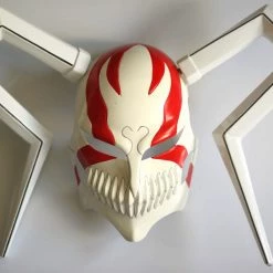 Red Bleach Ichigo Vizored PVC Cosplay Mask