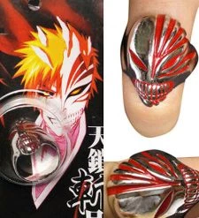 Red Bleach Urosaki Ichigo Hollows Alloy Cosplay Ring