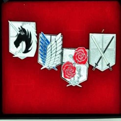 Silver Attack On Titan Breastpin Set