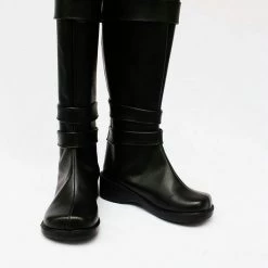 Vocaloid Black Faux Leather Miku Cosplay Boots