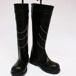 Vocaloid Kagamine Rin Black Faux Leather Cosplay Boots